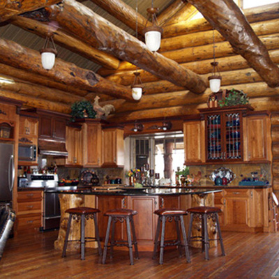 Log Home Custom Kitchen, Gallatin Gateway MT